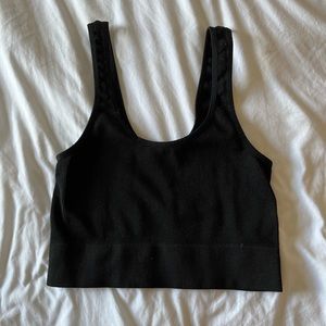 Black Bozzolo Cropped Tank Top